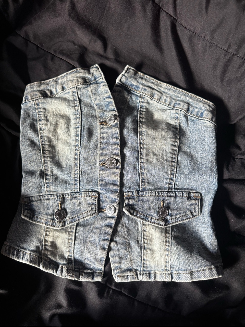 Bozzolo Light Blue Denim Jean Shorts with Button Front